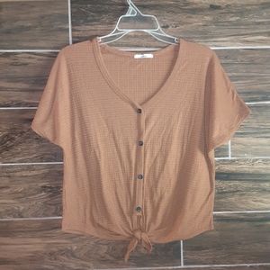 tan blouse